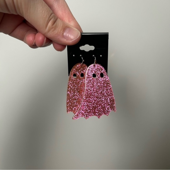 Ghost Pink Sparkle Earrings - Picture 5 of 5